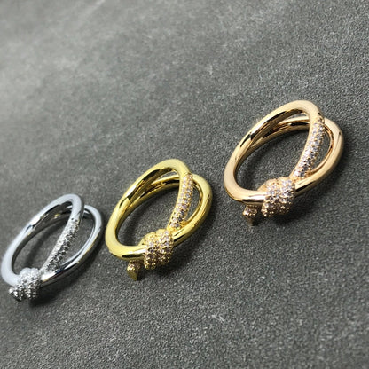 [Ornora Jewelry]KNOT RING DOUBLE ROW DIAMOND