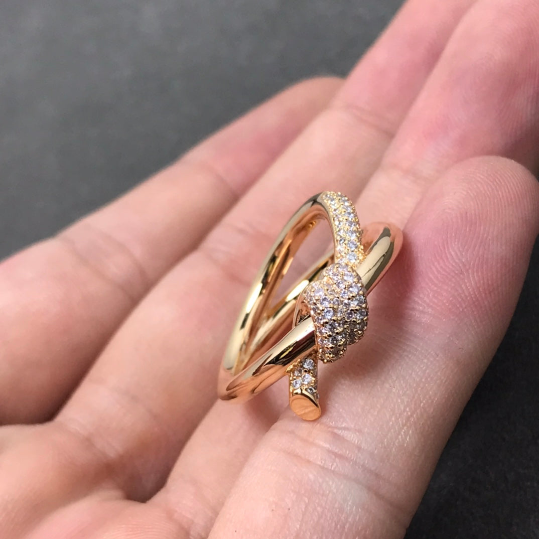 [Ornora Jewelry]KNOT RING DOUBLE ROW DIAMOND