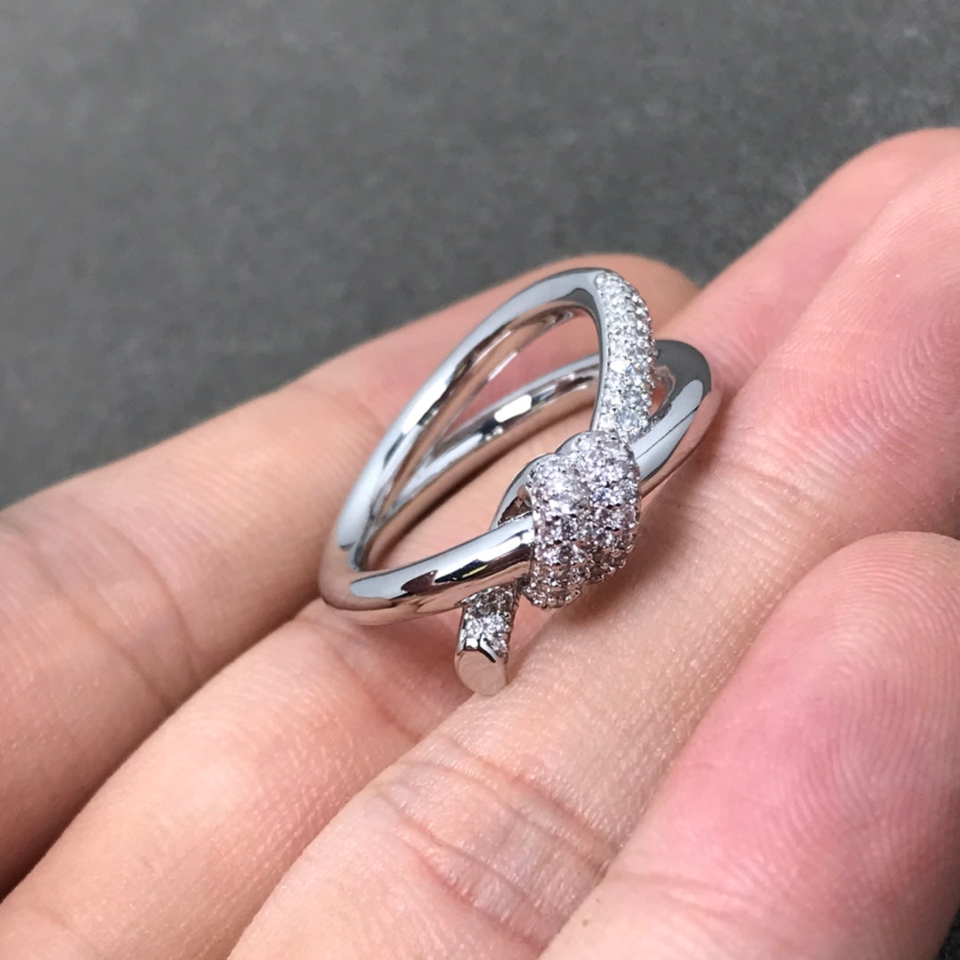 [Ornora Jewelry]KNOT RING DOUBLE ROW DIAMOND