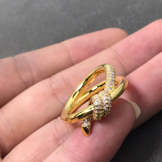 [Ornora Jewelry]KNOT RING DOUBLE ROW DIAMOND