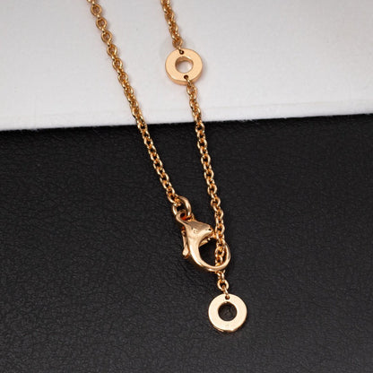 [OrnoraJewelry]ZERO 1 WHITE CERAMIC PINK GOLD DIAMOND NECKLACE