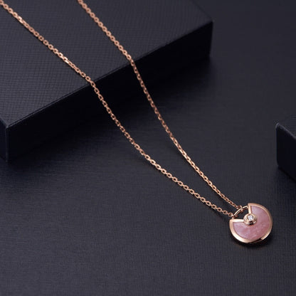 [OrnoraJewelry]AMULETTE ROSE GOLD PINK MOP NECKLACE