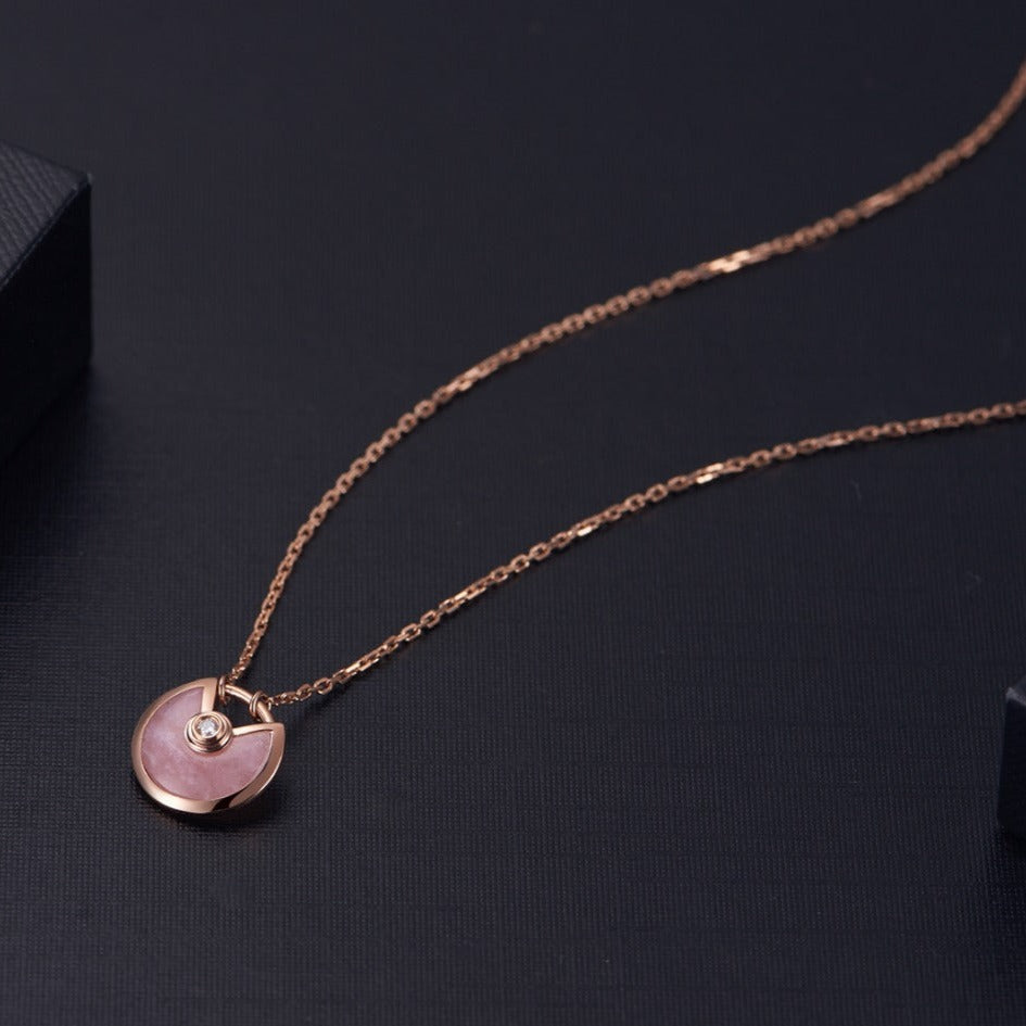 [OrnoraJewelry]AMULETTE ROSE GOLD PINK MOP NECKLACE