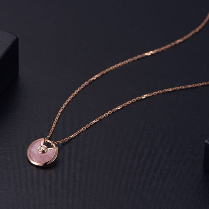 [OrnoraJewelry]AMULETTE ROSE GOLD PINK MOP NECKLACE