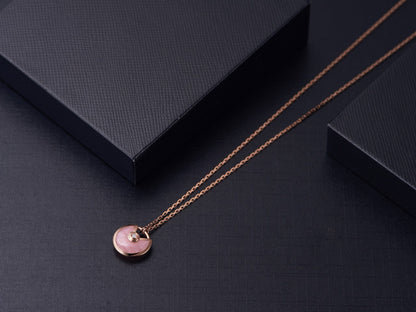 [OrnoraJewelry]AMULETTE ROSE GOLD PINK MOP NECKLACE