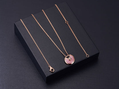 [OrnoraJewelry]AMULETTE ROSE GOLD PINK MOP NECKLACE