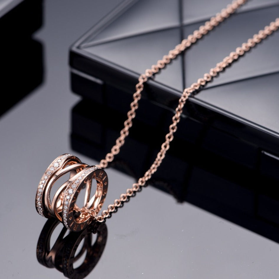 [OrnoraJewelry]ZERO 1 PINK GOLD DIAMOND OPEN NECKLACE
