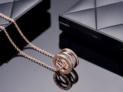 [OrnoraJewelry]ZERO 1 PINK GOLD DIAMOND OPEN NECKLACE