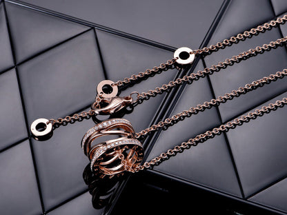 [OrnoraJewelry]ZERO 1 PINK GOLD DIAMOND OPEN NECKLACE