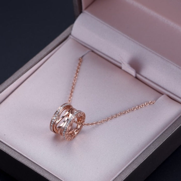 [OrnoraJewelry]ZERO 1 PINK GOLD DIAMOND OPEN NECKLACE