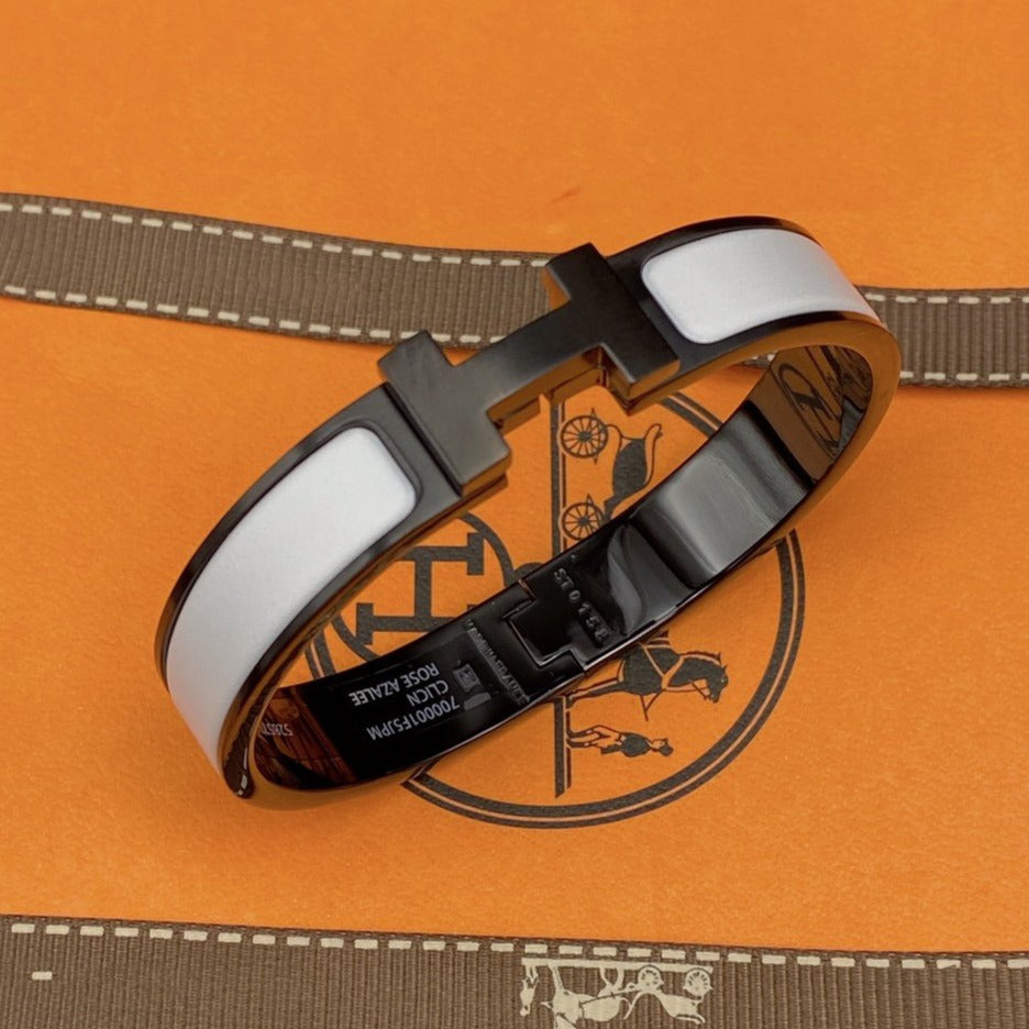[OrnoraJewelry]H BRACELET 12MM BLACK WHITE CERAMIC