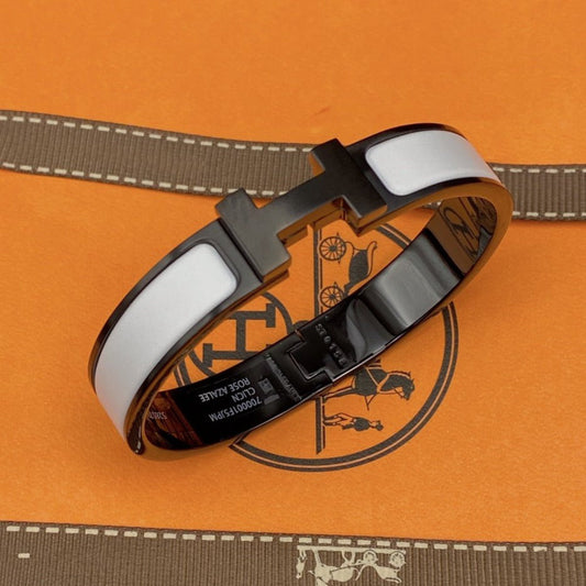 [OrnoraJewelry]H BRACELET 12MM BLACK WHITE CERAMIC