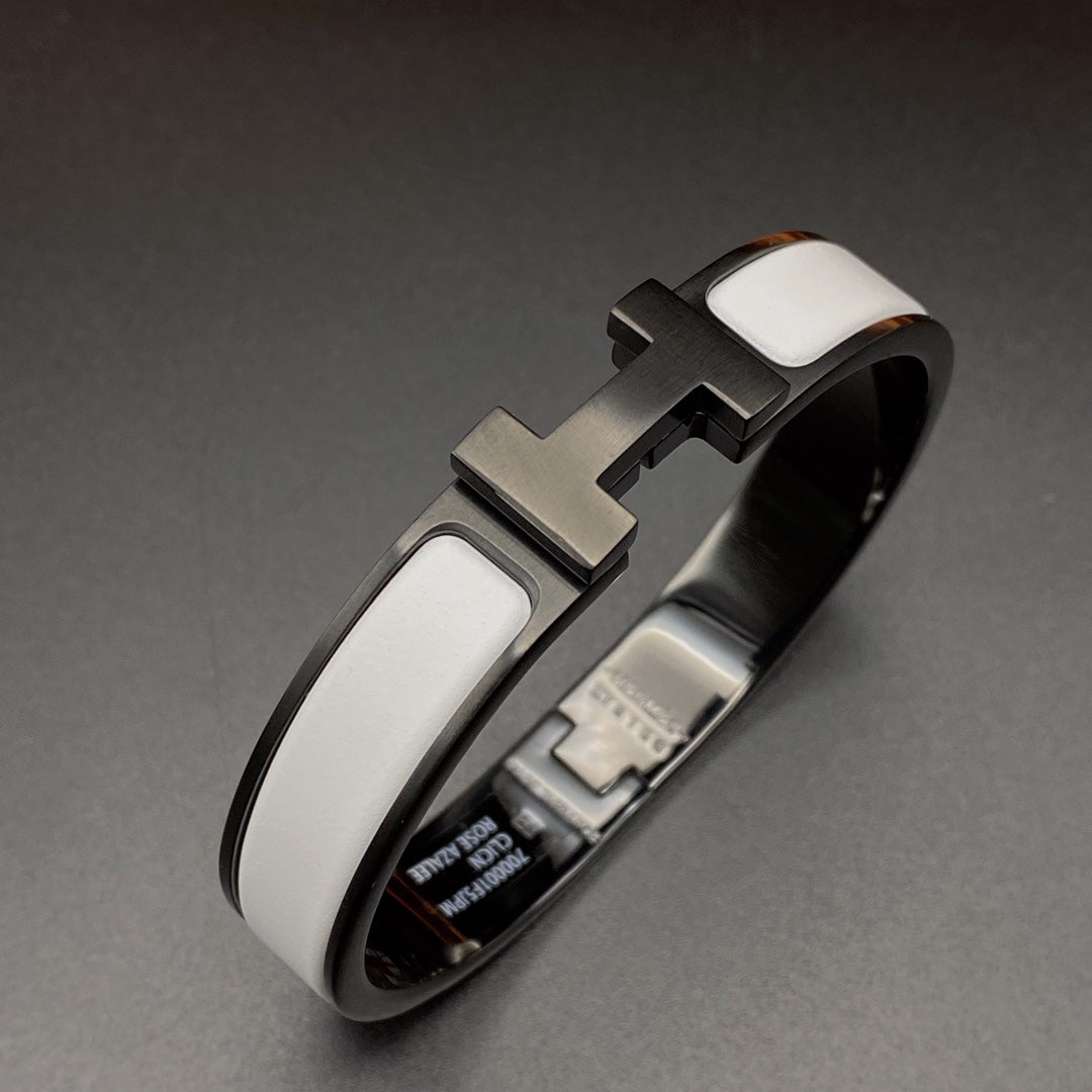 [OrnoraJewelry]H BRACELET 12MM BLACK WHITE CERAMIC