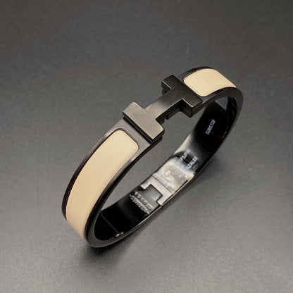 [OrnoraJewelry]H BRACELET 12MM BLACK BEIGE CERAMIC