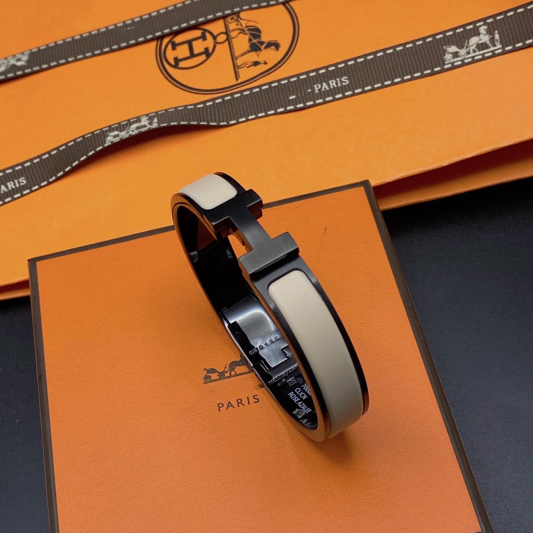 [OrnoraJewelry]H BRACELET 12MM BLACK BEIGE CERAMIC