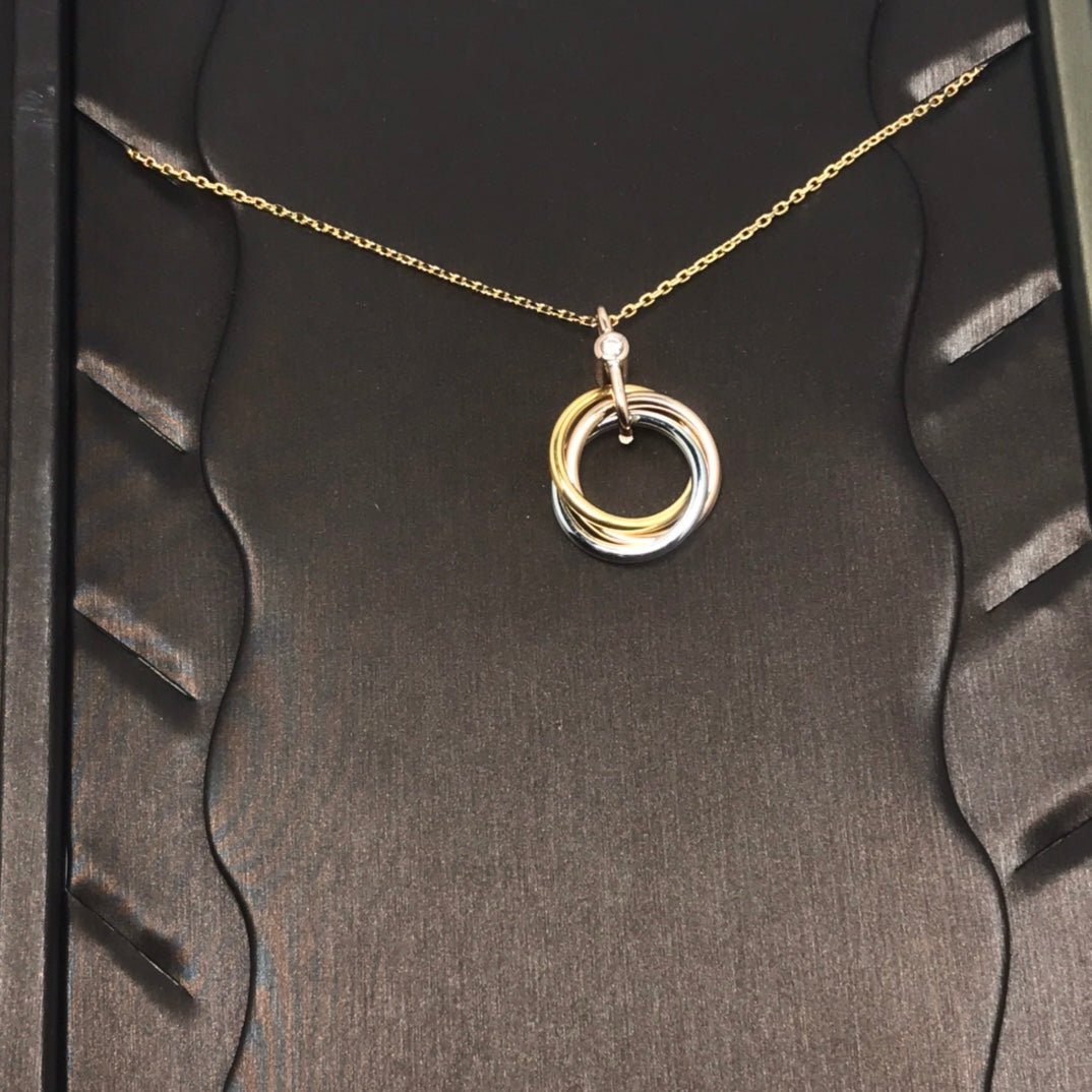 [OrnoraJewelry]TRINITY  NECKLACE 1 DIAMOND