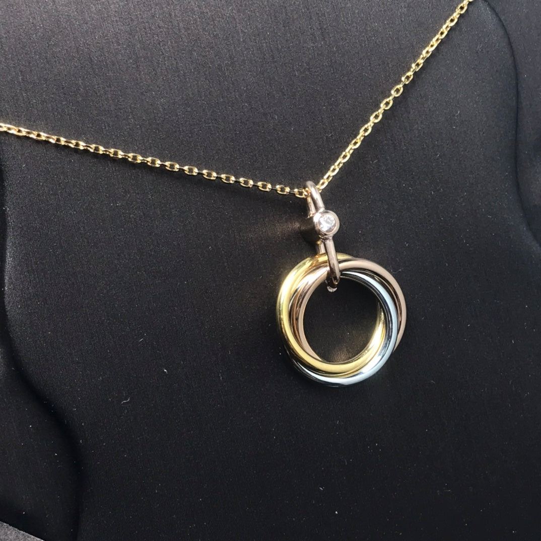 [OrnoraJewelry]TRINITY  NECKLACE 1 DIAMOND