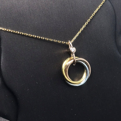 [OrnoraJewelry]TRINITY SILVER GOLD PINK GOLD NECKLACE