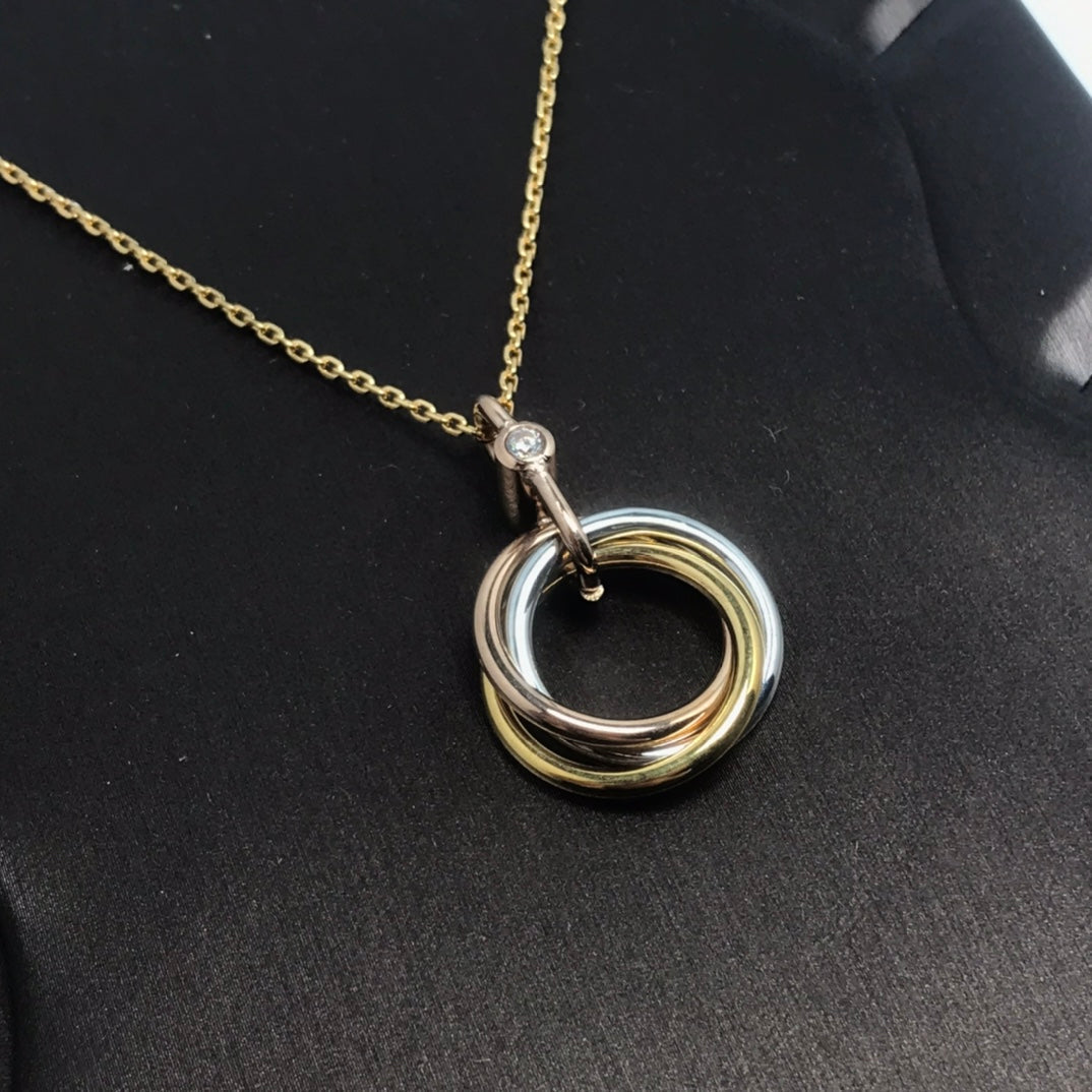 [OrnoraJewelry]TRINITY  NECKLACE 1 DIAMOND