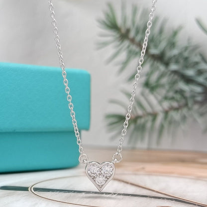 [Ornora Jewelry]HEART 3 DIAMONDS PEDANT NECKLACE