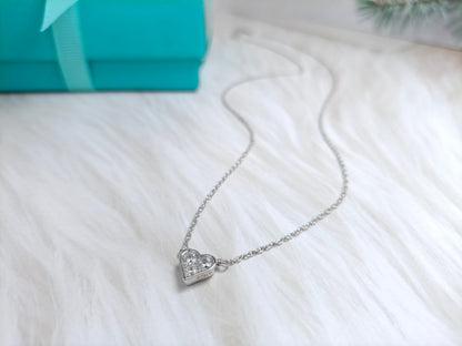 [Ornora Jewelry]HEART 3 DIAMONDS PEDANT NECKLACE
