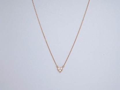 [Ornora Jewelry]HEART 3 DIAMONDS PEDANT NECKLACE