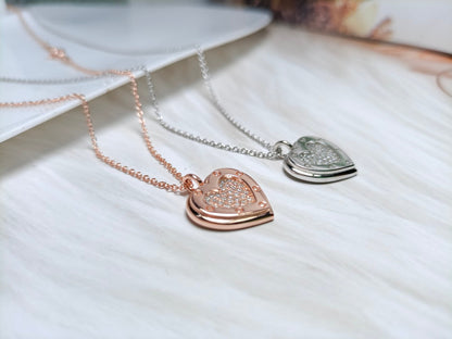 [Ornora Jewelry]HEART DIAMONDS PEDANT NECKLACE