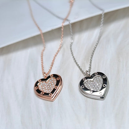 [Ornora Jewelry]HEART DIAMONDS PEDANT NECKLACE
