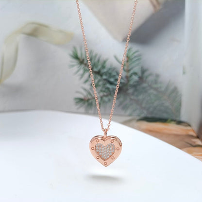 [Ornora Jewelry]HEART DIAMONDS PEDANT NECKLACE