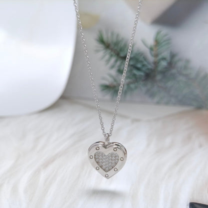 [Ornora Jewelry]HEART DIAMONDS PEDANT NECKLACE