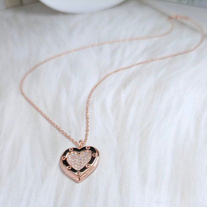 [Ornora Jewelry]HEART DIAMONDS PEDANT NECKLACE