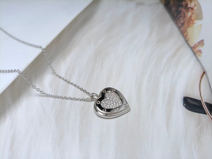 [Ornora Jewelry]HEART DIAMONDS PEDANT NECKLACE