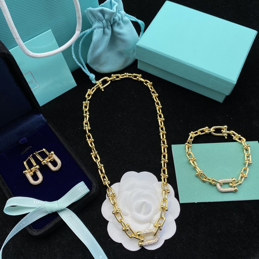 [Ornora Jewelry]HARDWEAR LINK DIAMOND GOLD EARRINGS