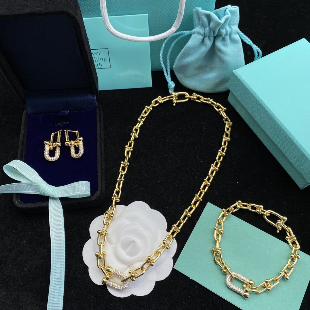 [Ornora Jewelry]HARDWEAR LINK DIAMOND GOLD EARRINGS