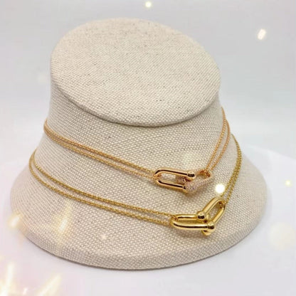 [Ornora Jewelry]HARDWEAR GOLD DOUBLE LINK NECKLACE