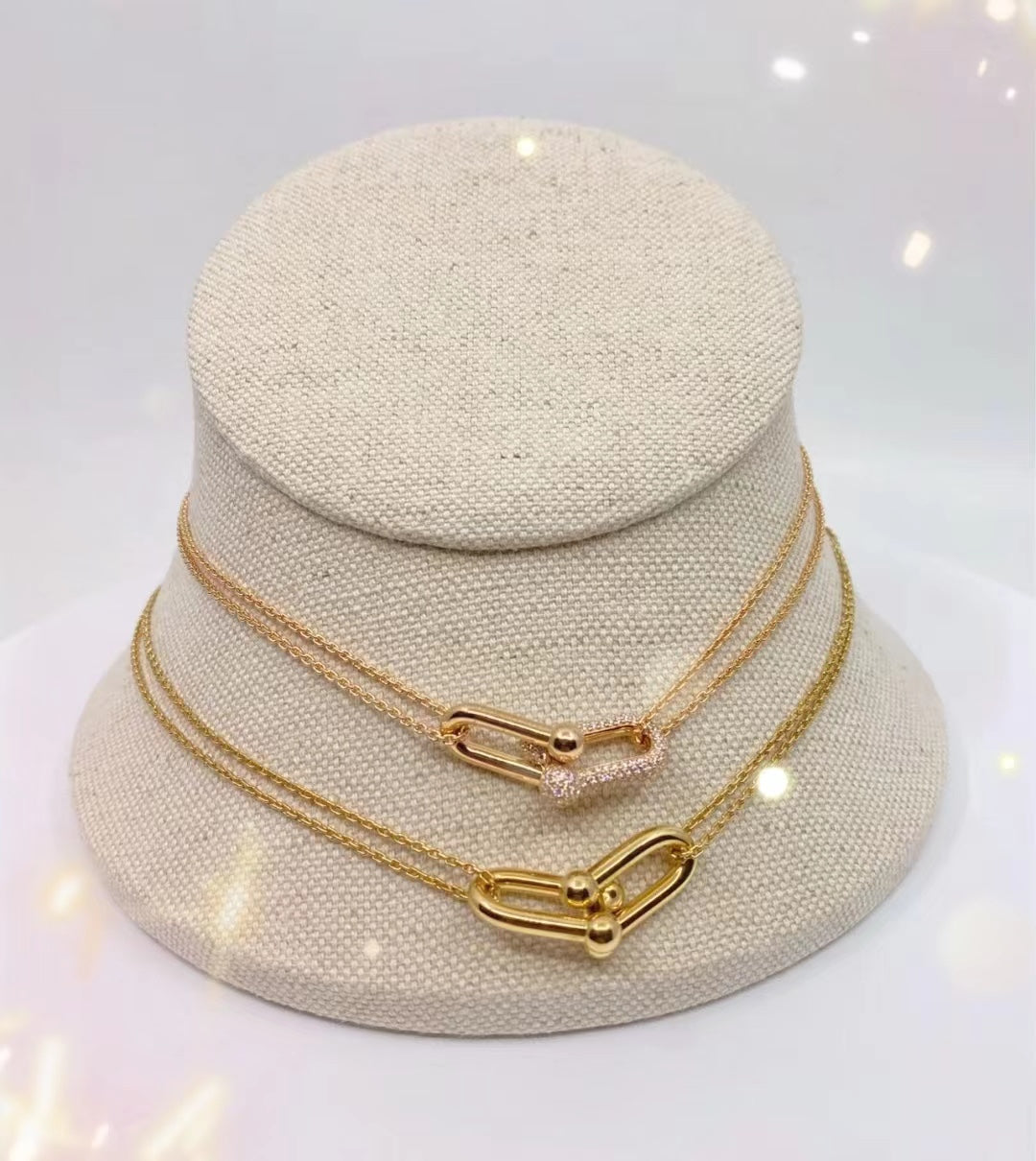 [Ornora Jewelry]HARDWEAR GOLD DOUBLE LINK NECKLACE