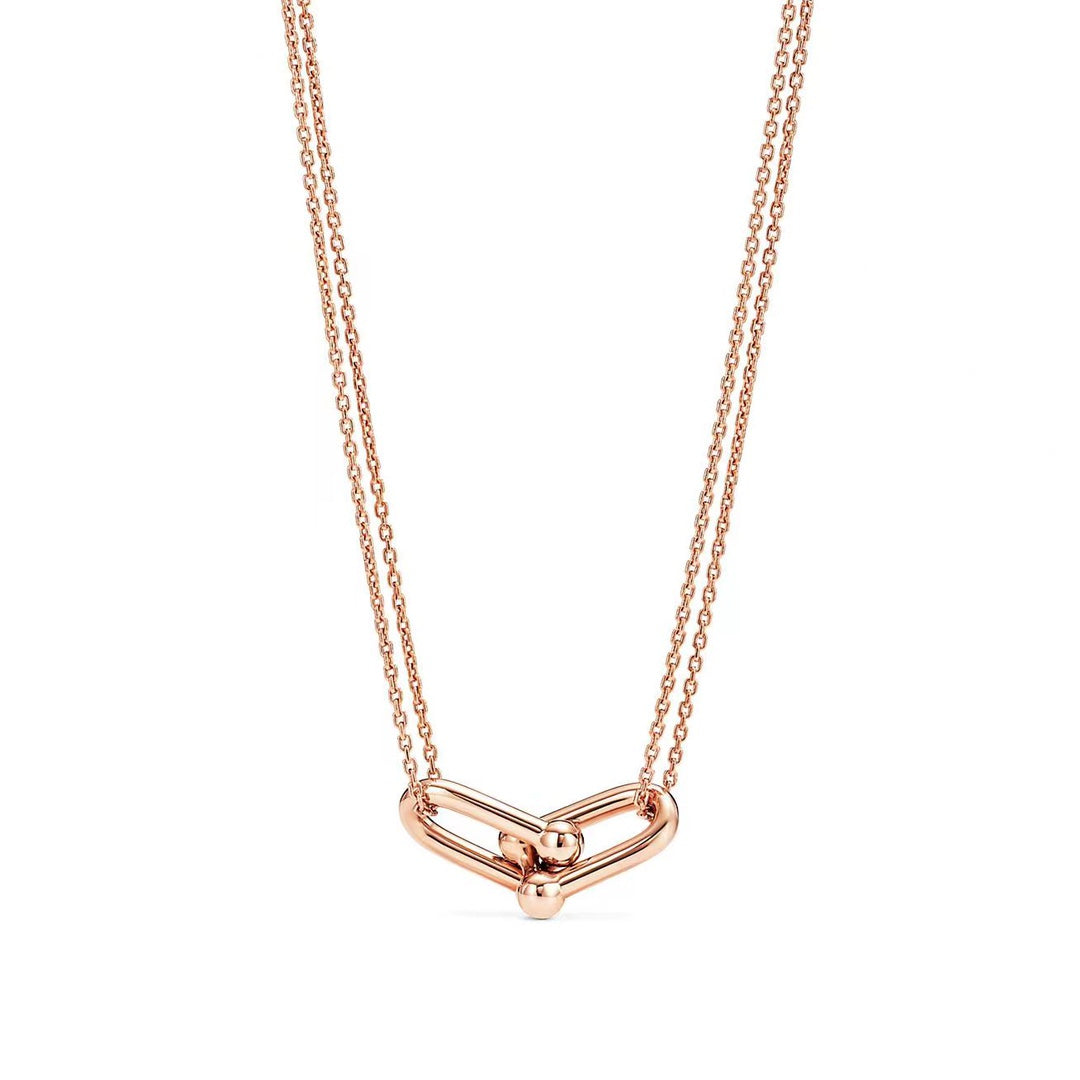 [Ornora Jewelry]HARDWEAR GOLD DOUBLE LINK NECKLACE