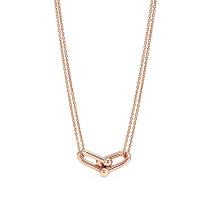 [Ornora Jewelry]HARDWEAR GOLD DOUBLE LINK NECKLACE