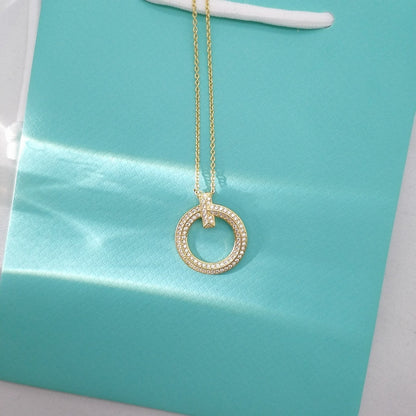 [Ornora Jewelry]T WIRE PEDANT DIAMOND NECKLACE