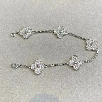[Ornora Jewelry] CLOVER 5 MOTIF FULL DIAMOND BRACELET COLLECTION
