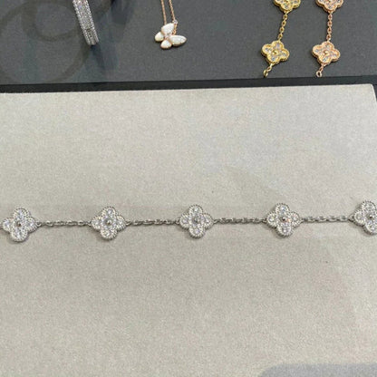 [Ornora Jewelry] CLOVER 5 MOTIF FULL DIAMOND BRACELET COLLECTION