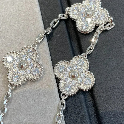 [Ornora Jewelry] CLOVER 5 MOTIF FULL DIAMOND BRACELET COLLECTION