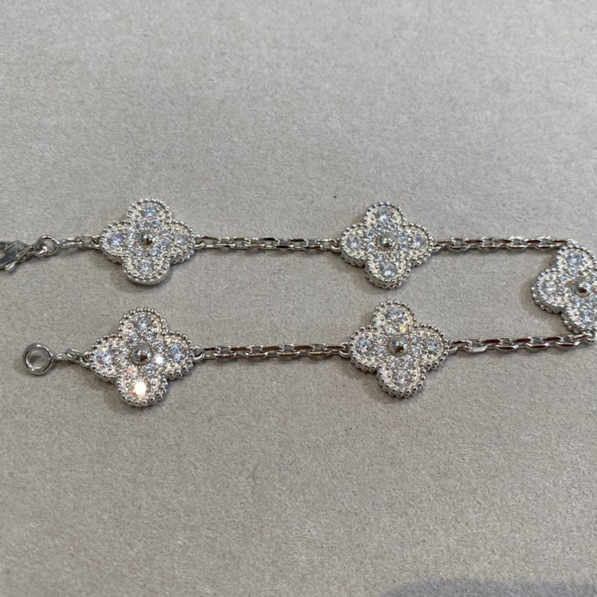 [Ornora Jewelry] CLOVER 5 MOTIF FULL DIAMOND BRACELET COLLECTION