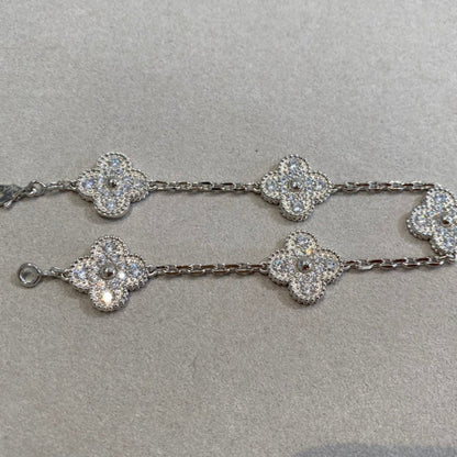 [Ornora Jewelry] CLOVER 5 MOTIF FULL DIAMOND BRACELET COLLECTION