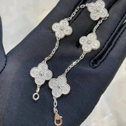 [Ornora Jewelry] CLOVER 5 MOTIF FULL DIAMOND BRACELET COLLECTION