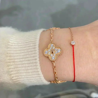 [Ornora Jewelry] CLOVER 5 MOTIF FULL DIAMOND BRACELET COLLECTION