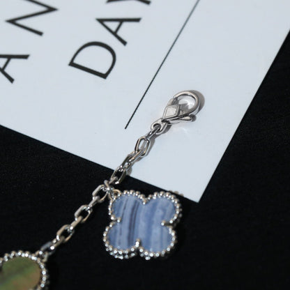 [OrnoraJewelry]CLOVER BRACELET 5 MOTIFS MOP CHALCEDONY SILVER