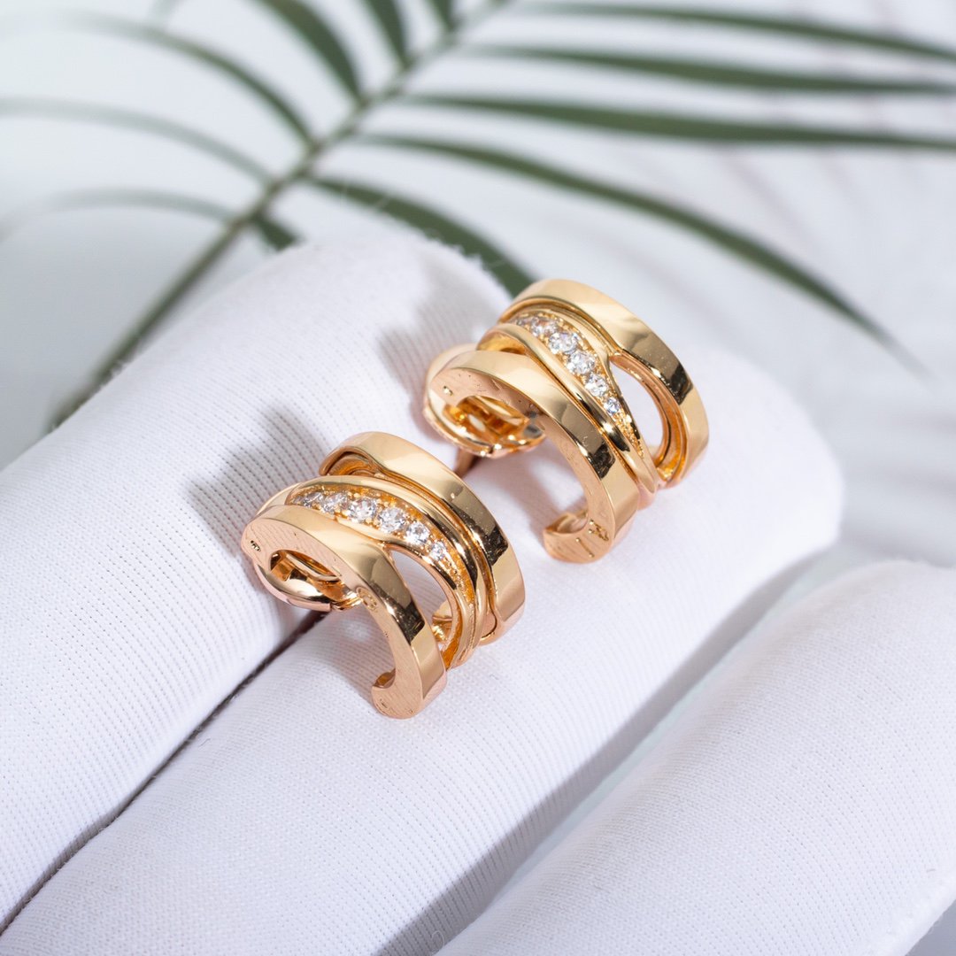 [OrnoraJewelry]ZERO 1 PINK GOLD DIAMONDS EARRINGS