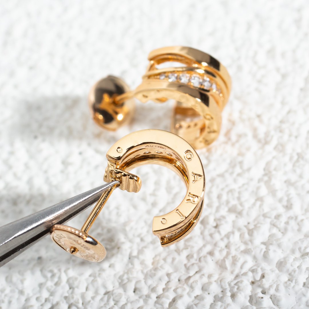 [OrnoraJewelry]ZERO 1 PINK GOLD DIAMONDS EARRINGS