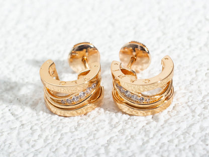 [OrnoraJewelry]ZERO 1 PINK GOLD DIAMONDS EARRINGS